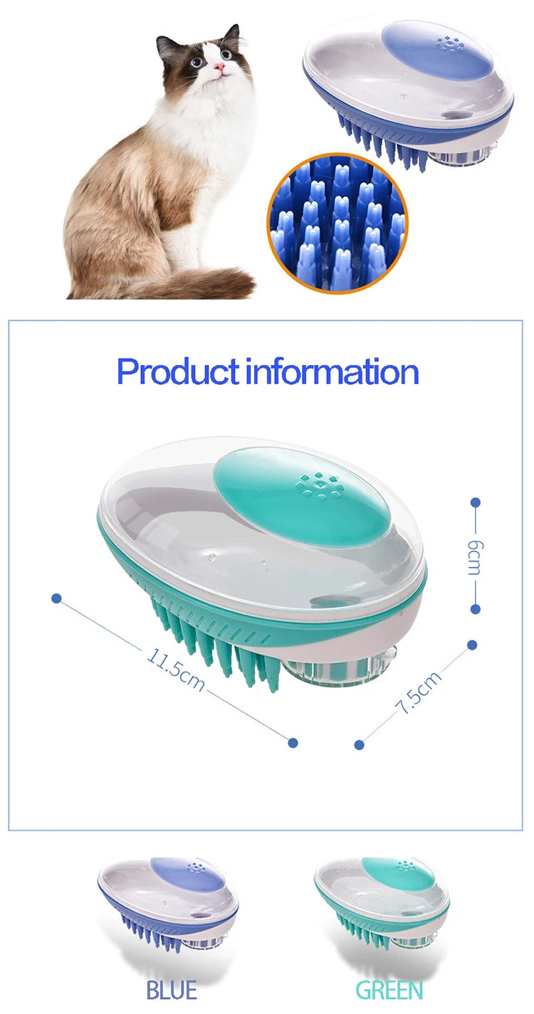Pet Dog Cat Bath Brush 2-in-1 Pet SPA...