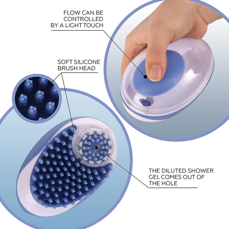 Pet Dog Cat Bath Brush 2-in-1 Pet SPA...