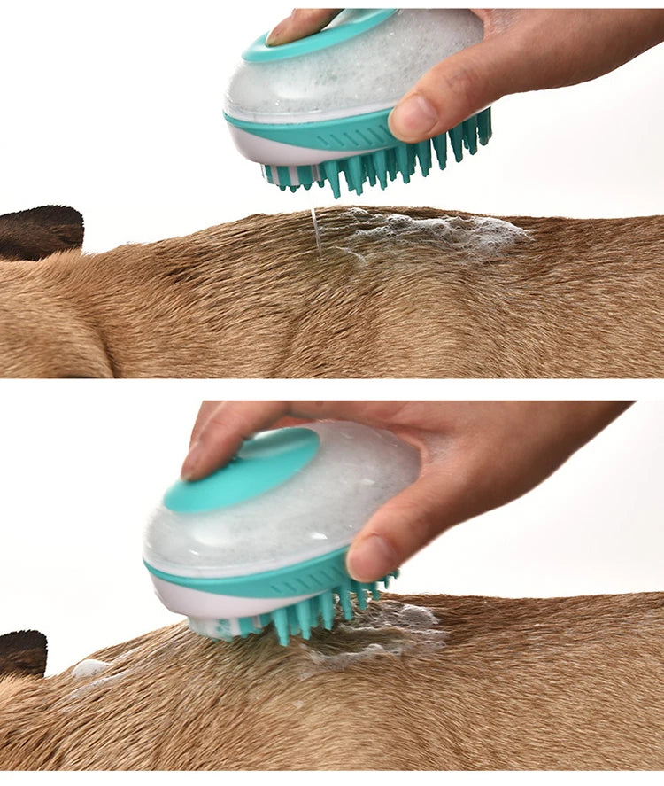 Pet Dog Cat Bath Brush 2-in-1 Pet SPA...