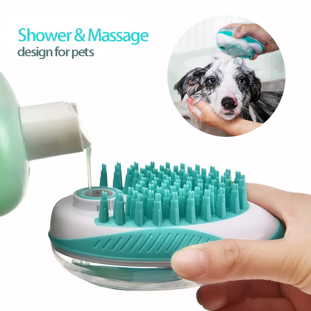 Pet Dog Cat Bath Brush 2-in-1 Pet SPA...