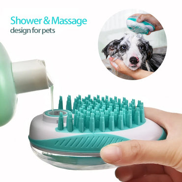 Pet Dog Cat Bath Brush 2-in-1 Pet SPA...