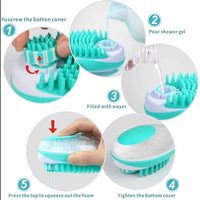 Pet Dog Cat Bath Brush 2-in-1 Pet SPA...