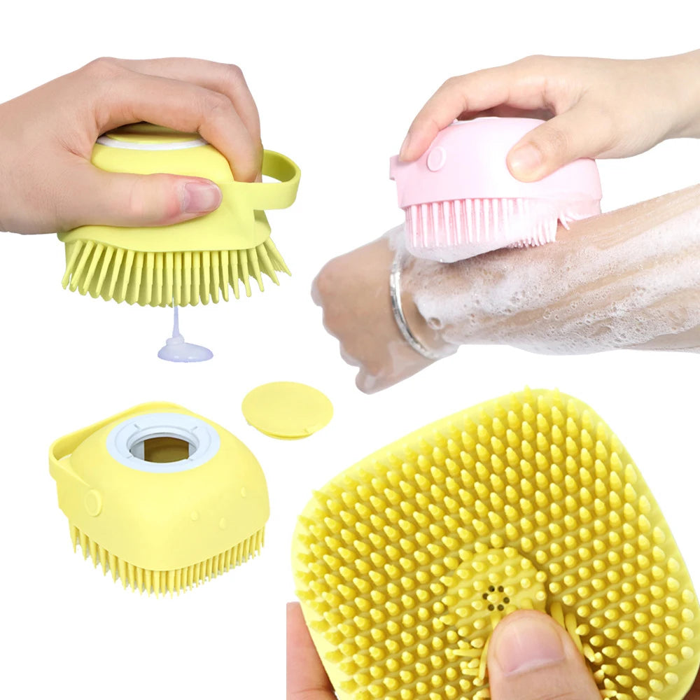 Pet Dog Cat Bath Brush 2-in-1 Pet SPA...