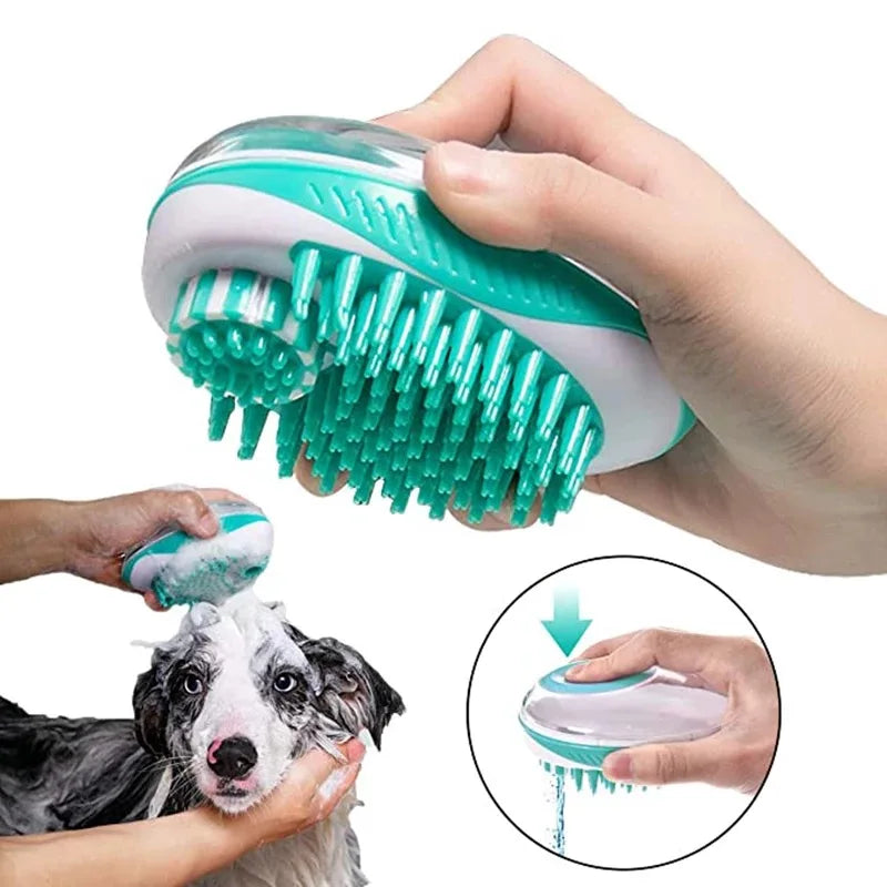 Pet Dog Cat Bath Brush 2-in-1 Pet SPA...