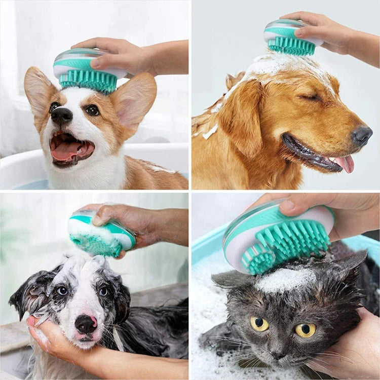 Pet Dog Cat Bath Brush 2-in-1 Pet SPA...