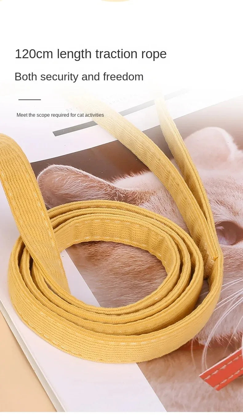 Cat Harness Leash Collar Set Adjustable...