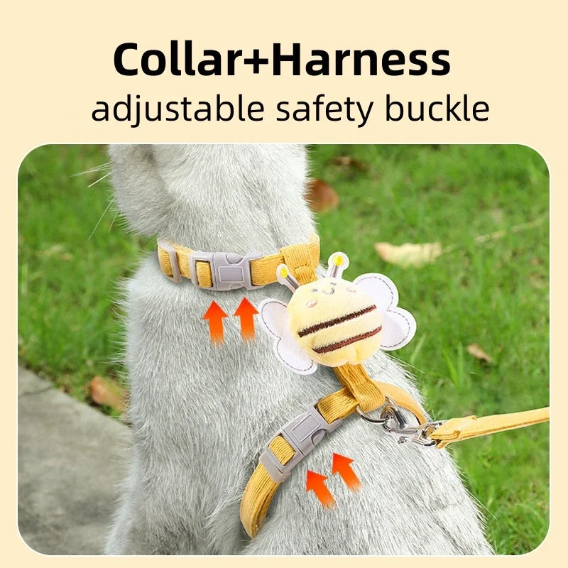Cat Harness Leash Collar Set Adjustable...