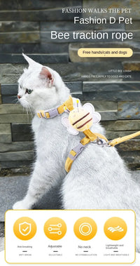 Cat Harness Leash Collar Set Adjustable...