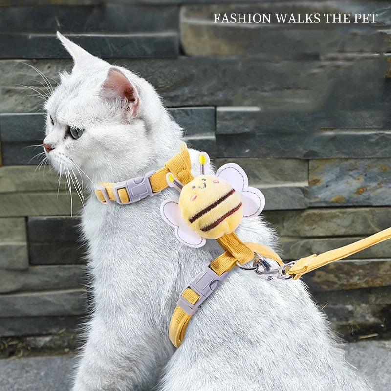 Cat Harness Leash Collar Set Adjustable...