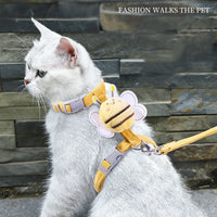 Cat Harness Leash Collar Set Adjustable...