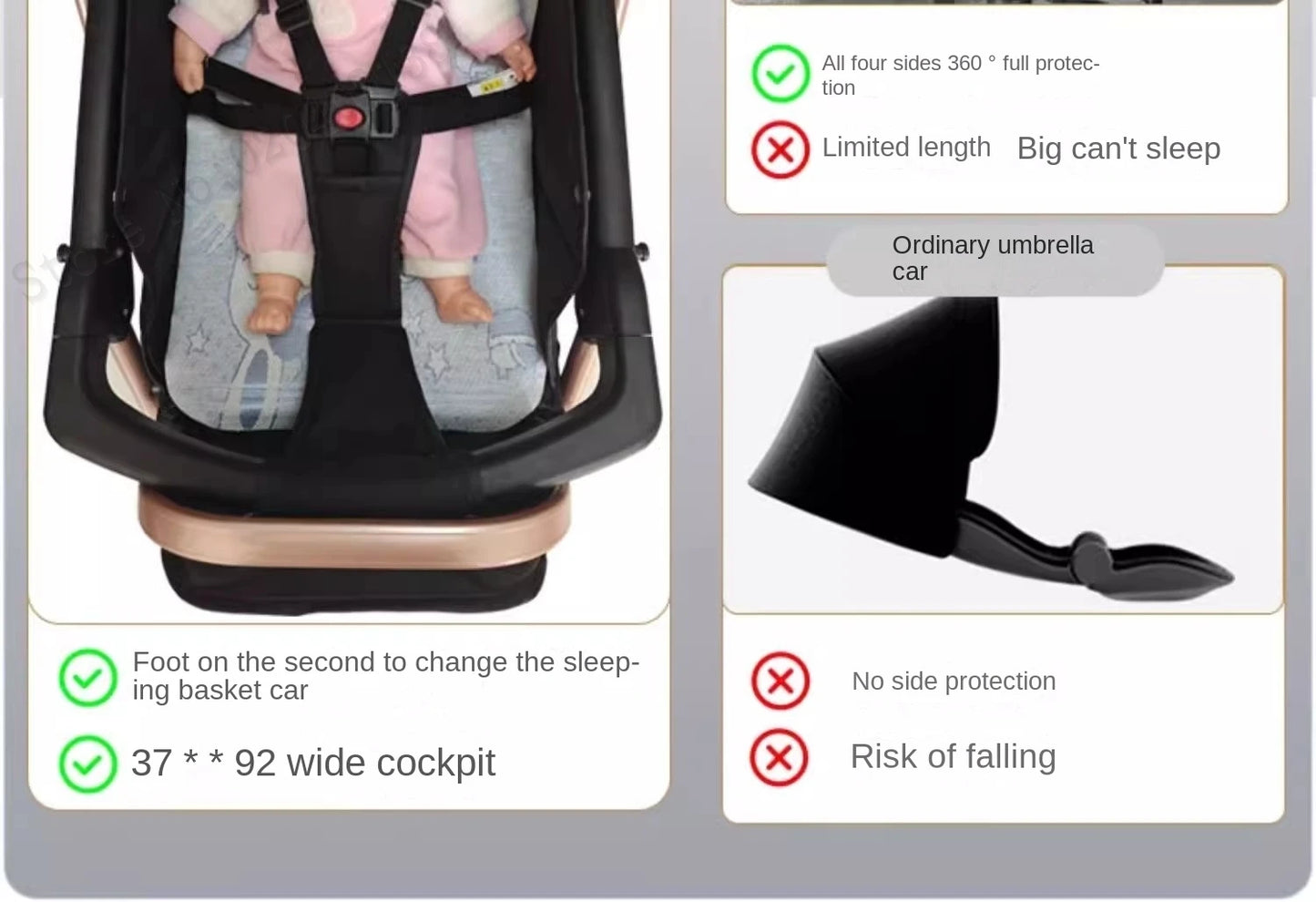 Twins Newborn 0-4 years old Baby stroller...